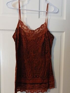 Maurice's Red Lace-Trim Cami/Tank Top